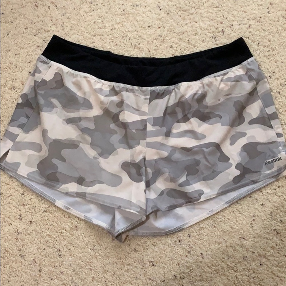 White camo Reebok shorts